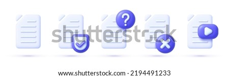 Set with files set 3d for paper design. Update concept. Web search concept. Vector file