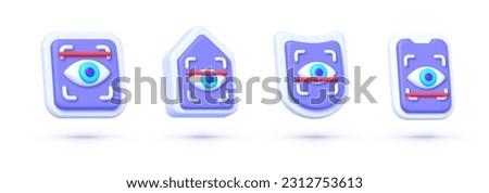 Eye scan 3d set, great design for any purposes. Eye business concept. Vector design