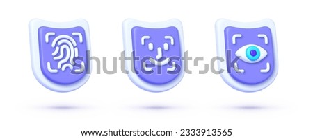 3d scan secure set for concept design. Vector illustration isolated