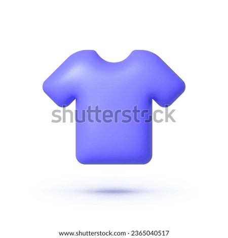 T shirt icon 3d on white background. Design element. Vector illustration