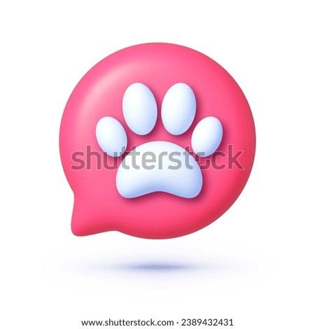 Paw 3d, great design for any purposes. Vector illustration