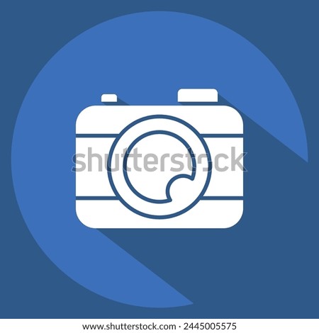 Icon Camera. related to Entertainment symbol. long shadow style. simple design illustration