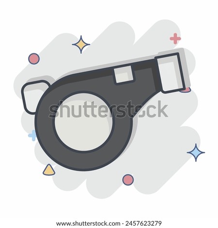 Icon Whistle. related to Security symbol. comic style. simple design illustration