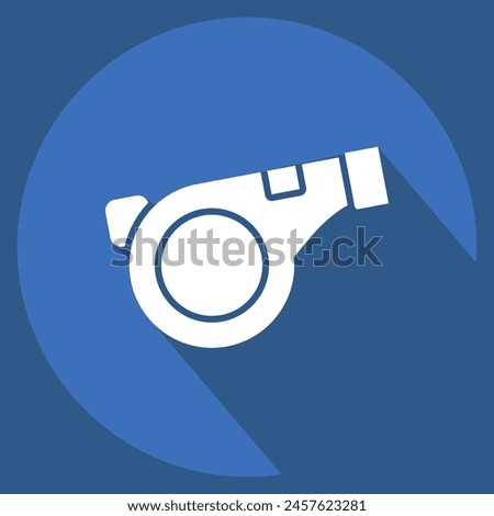 Icon Whistle. related to Security symbol. long shadow style. simple design illustration