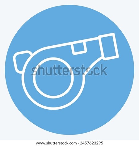 Icon Whistle. related to Security symbol. blue eyes style. simple design illustration