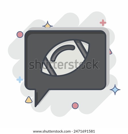 Icon Speech Bubble. related to Rugby symbol. comic style. simple design illustration