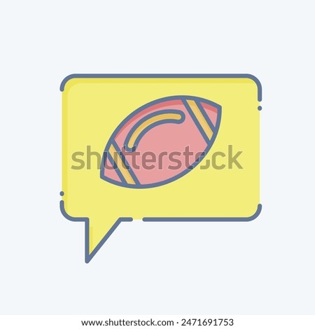 Icon Speech Bubble. related to Rugby symbol. doodle style. simple design illustration