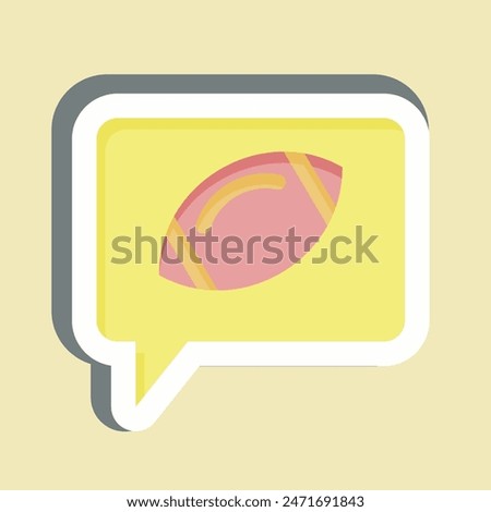 Sticker Speech Bubble. related to Rugby symbol. simple design illustration
