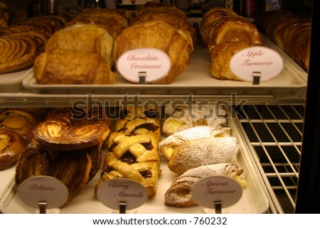 French pastries in a restaurant for sale