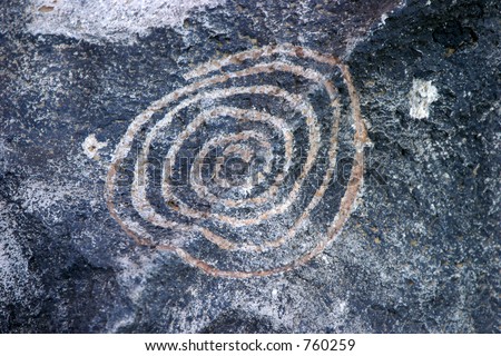 New Mexico Petroglyph of a hand carved in a rock perhaps 2000-3000 years old