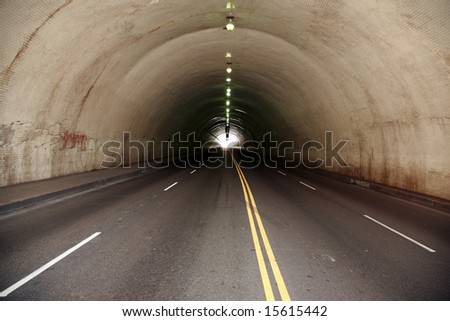 a car tunnel in a urban city