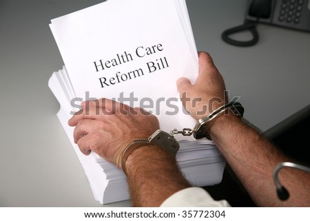 Health Care Reform Bill a Doctor is Handcuffed to the bill against his will