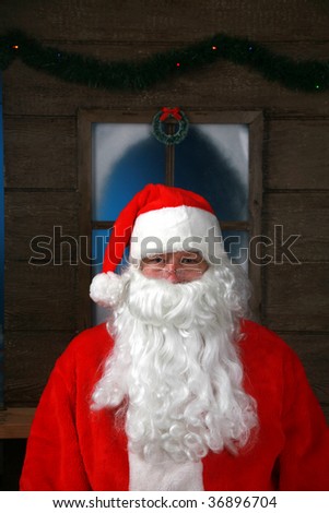 Classic Portrait of Santa Claus at his house in the North Pole