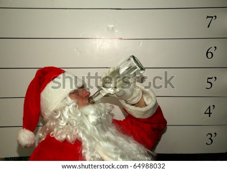 Bad Santa Santa Claus has been a bad bad boy this year and was arrested, and had his mugshot taken  Dark Christmas Humor images for all to enjoy