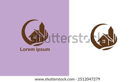 Real Estate Property Realty Land unique logo design illustration 