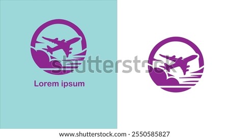 Aviation Aeronautics Air transport Flying unique logo design illustration