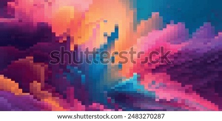 pixel color block abstract background