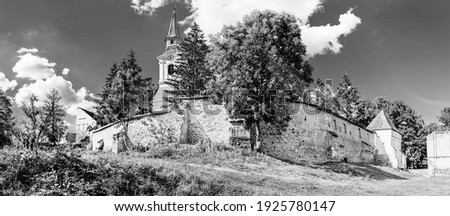 Medieval evangelical saxon fortified church of Crit village in Brasov county, Transylvania, Romania Photo stock © 