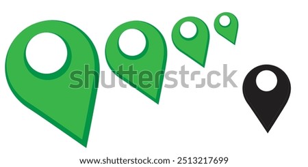 Pinpoint blue and white isolated icon. Pin point location icon. Pinpoint symbol for website, GPS navigator, apps, business card. Vector illustration.