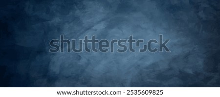 Beautiful grunge grey blue background. Panoramic abstract decorative dark background. Wide angle rough stylized mystic texture wallpaper with copy space for design.