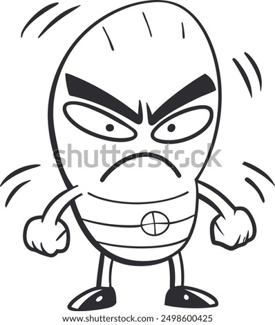 angry alien line art vector design