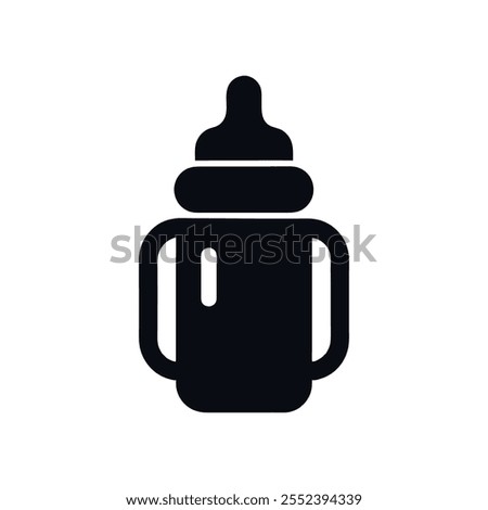 Baby bottle icon vector design on a white background