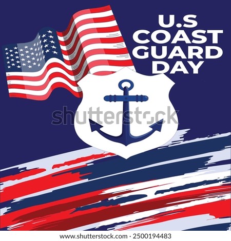 U.S Coast Guard Day Banners design, coast guard vector design poster, U.S 4 August