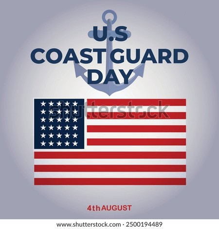 U.S Coast Guard Day Banners design, coast guard vector design poster, U.S 4 August