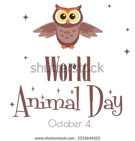 World Animal Welfare Day poster design, all Animals around the world map vector illustration, 4 October