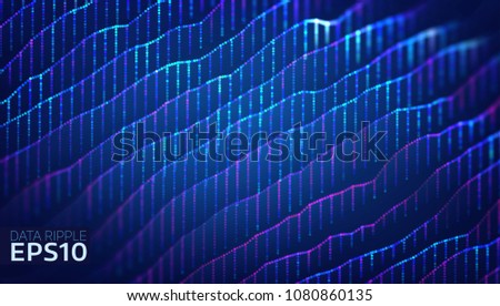 Abstract data ripple background. Data wave futuristic information concept. Chart analysis