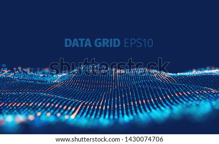 Data grid vector abstract background. Binary code structure