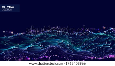 Layer big data binary flux. Bigdata flow abstract vector technology background.