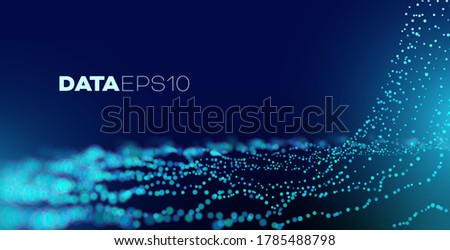 Data waterfall. Abstract technology vector background. Modern science wave background.