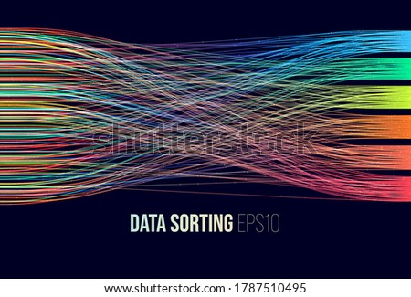 Data sorting. Big data analytics stream. Information classification.