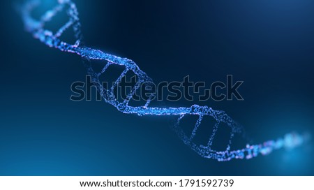 DNA research vector background. Futuristic medicine genome helix hologram