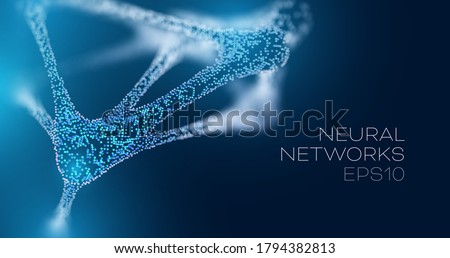 Neural network futuristic background. Future medicine vector illustration. Artificial intelligence research 商業照片 © 