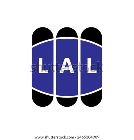 LAL letter logo design on white background.