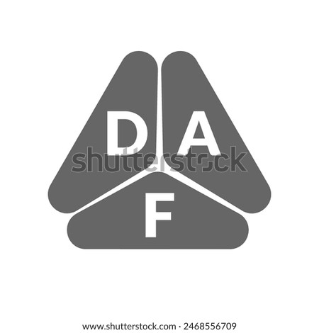 DAF letter logo design on white background. Creative  modern DAF letter logo design. 
Letters DAF, DAF logo  vector template. 