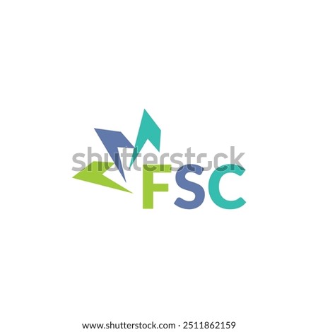 FSC letter logo design on white background. Creative  modern FSC letter logo design. Vector design.
Letters FSC, FSC logo  vector template.