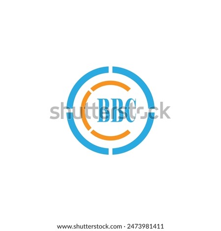 BBC letter technology logo design on white background.