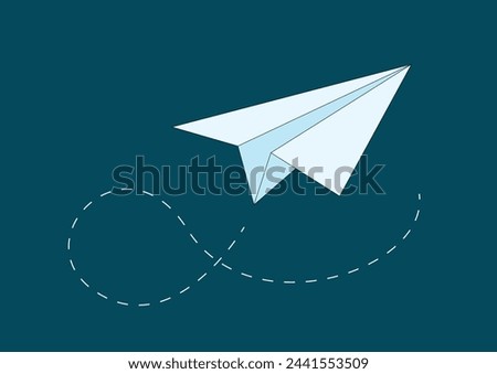 Drawing of a paper airplane flying
