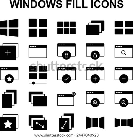 Set of fill cons related to Microsoft Windows.