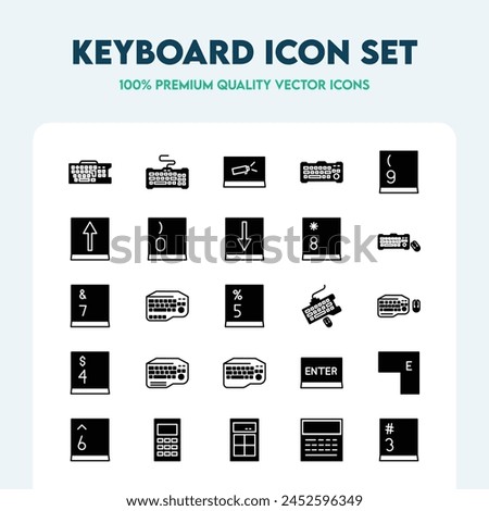 Keyboard fill icon set. Collection of vector icons such as keypads, keys, and more. Premium quality icon collection.
