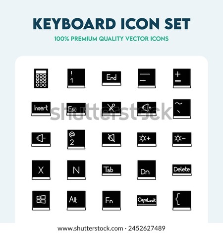 Keyboard fill icon set. Premium quality icon collection. Best for web and mobile app designs. 