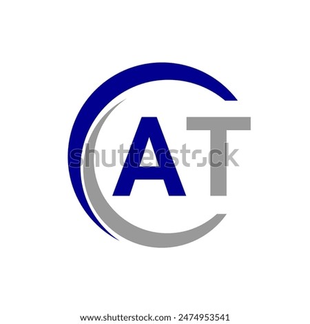 AT A T Letter Logo Design with Creative Shadow Cut Vector Illustration Design.