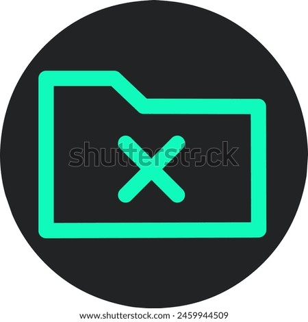Rejected folder icon, storage symbol, simple minimalist design. stock illustration