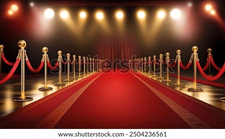 Similar – Image, Stock Photo The red carpet is rolled out. Under the metal support bar in the middle, there are several flower pots with greenery. The party can begin.