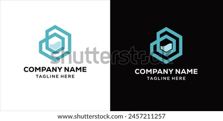 letter b hexagon with water waves logo, design inspiration, vector