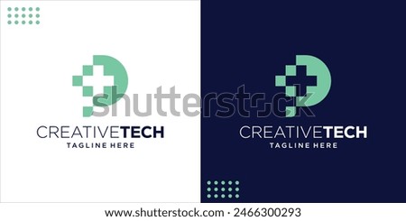 Creative Medical Letter P Logo, Design Inspiration, Illustration, Vector