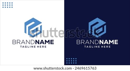 Creative Hexagonal Letter P Logo, Design Inspiration, Illustration, Vector